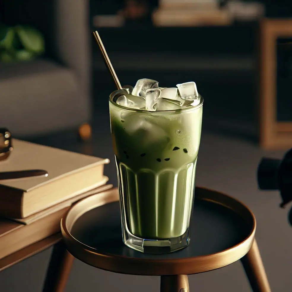 cup-of-iced-matcha-on-tray-table